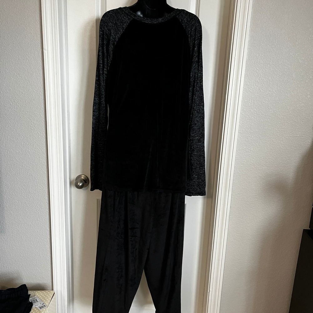ClimateRight Lounge Set Womens 2X Black Velour